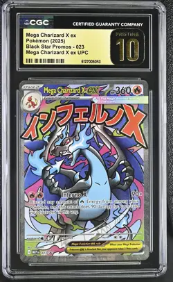 Mega Charizard X ex 2025 Pokemon Black Star Promos CGC Pristine 10 #023 - Image 1