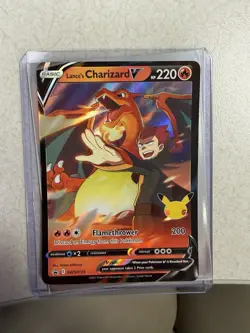 Pokemon Lance's Charizard V - SWSH133 - Celebrations 25th - Black Star NM/M - Image 1
