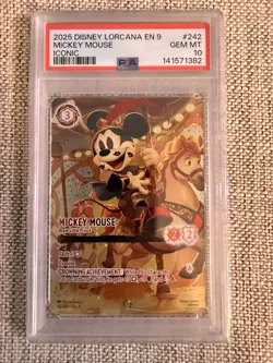 PSA 10 Mickey Mouse Brave Little Prince #242/204 Iconic Disney Lorcana EN Fabled - Image 1
