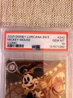 PSA 10 Mickey Mouse Brave Little Prince #242/204 Iconic Disney Lorcana EN Fabled - Image 2