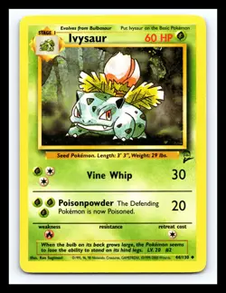 💥 IVYSAUR Non Holo 2000 Pokemon Base Set 2 WOTC Vintage Card # 44/130 - Image 1