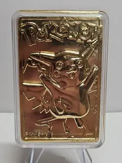 Pokemon 1999 23k Gold Plated Trading Card - #25 Pikachu, COA, Burger King Promo - Image 1