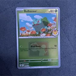 Pokemon 30th Anniversary Bulbasaur MEG Stamped Card 001/132 2025 League Promo - Image 1
