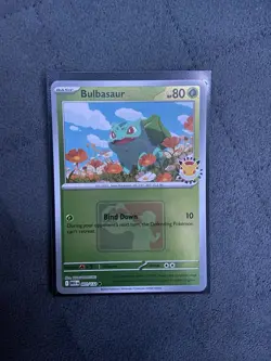 Pokemon 30th Anniversary Bulbasaur MEG Stamped Card 001/132 2025 League Promo - Image 2