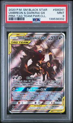 POKEMON UMBREON & DARKRAI GX Tag Team Power Collection SM241 PSA 9 MINT - Image 1