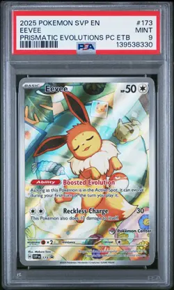 POKEMON EEVEE POKEMON CENTER Prismatic Evolutions Promo 173 PSA 9 MINT - Image 1