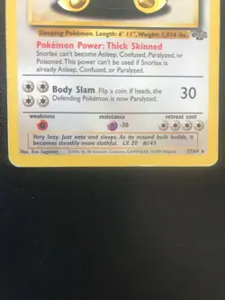 Pokemon TCG Snorlax Jungle 27/64 Regular Unlimited Rare - Image 3