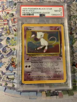 2000 Pokemon Black Star Mew Holo Promo Pokemon League #9 PSA 8 Cert# 138820312 - Image 2