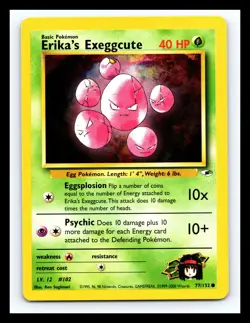 💥 Erika's Exeggcute (Gym Heroes Set Pokemon 2000) Vintage # 77/132 - Image 1