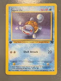 First Edition Squirtle Team Rocket Pokemon Card 68/82 - Image 1