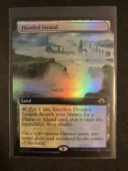 FOIL Flooded Strand (Extended Art) - Modern Horizons 3 (MH3) - Image 1