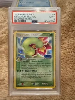 Pokemon Meganium ex Unseen Forces Reverse Holo Rare 9/115 PSA 9 2005 - Image 1