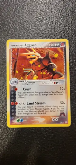 Pokemon Team Magma's Aggron Ex Team Magma vs. Team Aqua 7/95 Holo LP - Image 1
