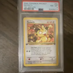Pokemon TCG Team Rocket Meowth 1st Edition PSA 8 #62/82 2000 English - Image 1
