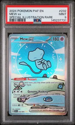 2024 Pokemon Paf EN-Paldean Fates Mew EX Special Illustration Rare PSA 9 #232 - Image 1