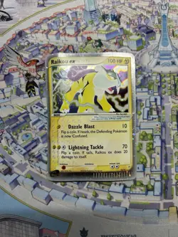 2004 Pokemon EX Team Magma vs Team Aqua Raikou EX Holo Foil 92/95 Damaged - Image 1