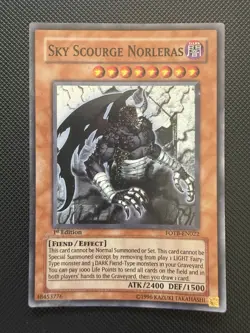 Yu-Gi-Oh TCG Sky Scourge Norleras 1st Edition Super Rare Card FOTB-EN022 - Image 1