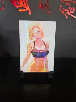 Android 18 Dragon Ball Art Card Holo Glitter Anime Sexy Waifu CCG - Image 1