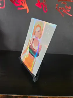 Android 18 Dragon Ball Art Card Holo Glitter Anime Sexy Waifu CCG - Image 2
