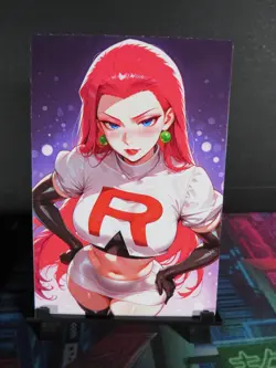 Jessie Team Rocket Pokemon Custom Art Card NM Anime Sexy Waifu Collectible - Image 1