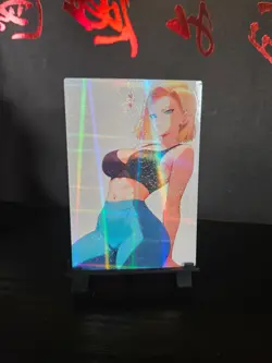Android 18 Dragon Ball Art Card Holo Glitter Anime Sexy Waifu CCG - Image 1