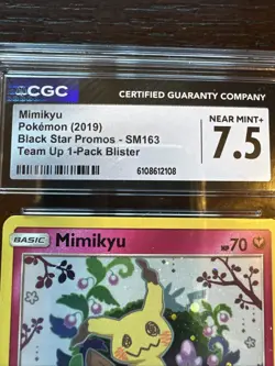 2019 Pokemon SM Black Star Promo Card #SM163 Mimikyu-Holo CGC 7.5 - Image 3