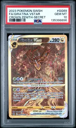 2023 POKEMON SWORD & SHIELD CROWN ZENITH SECRET FULL ART/GIRATINA VSTAR PSA 10 - Image 1