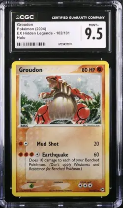 Pokemon Groudon 102/101 Holo Secret Rare EX Hidden Legends CGC 9.5 - Image 1