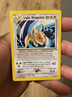 Pokemon Light Dragonite Neo Destiny Holo Rare NM 14/105 Unlimited English - Image 1