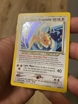 Pokemon Light Dragonite Neo Destiny Holo Rare NM 14/105 Unlimited English - Image 2