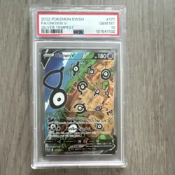 Pokemon Unown V Full Art Holo Ultra Rare 177/195 Silver Tempest PSA 10 - Image 1