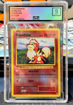 2016 POKEMON Growlithe 17/108 XY Evolutions Reverse Holo PRISTINE INVESTMENT - Image 1