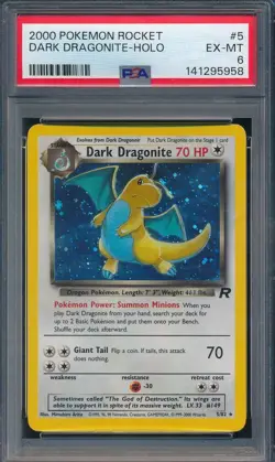 2000 Pokemon Rocket 5 Dark Dragonite Holo PSA 6 - 141295958 - Image 1