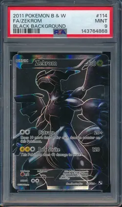 2011 Pokemon Black & White 114 Full Art Zekrom Black Background PSA 9 - 4868 - Image 1