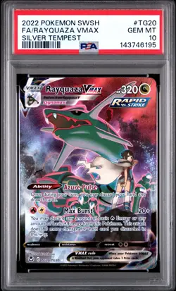 PSA 10 RAYQUAZA VMAX TG20/TG30 FULL ART SILVER TEMPEST POKEMON 😍 - Image 1