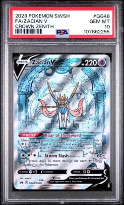 ZACIAN V Crown Zenith Holo Trainer Gallery #GG48 PSA 10 Pokemon [Nostalgium] - Image 1