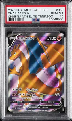 2020 POKEMON SWSH BLACK STAR PROMO #050 CHARIZARD V PSA 10 - Image 1