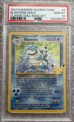 2021 Pokemon Celebrations BLASTOISE-HOLO Classic Collection #2 GEM MT PSA 10 - Image 1