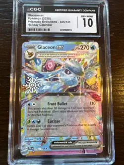 Pokemon TCG Glaceon EX 026/131 Prismatic Evolutions Holiday Calendar CGC 10 - Image 2