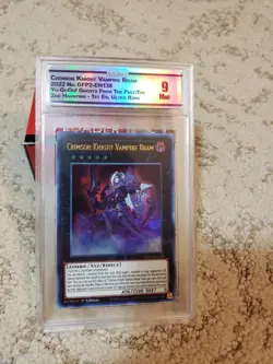 2022 CRIMSON KNIGHT VAMPIRE BRAM GFP2-EN138 YuGiOh 1ST ULTRA RARE GRADED 9 - Image 1