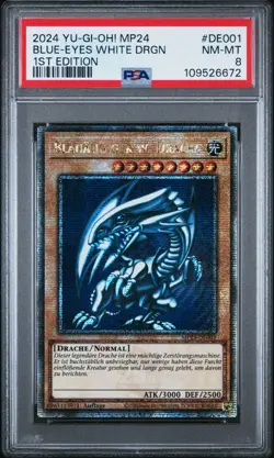 YuGiOh Blue Eyes White Dragon MP24-DE001 Quarter Century Secret Rare GERMAN PSA - Image 1