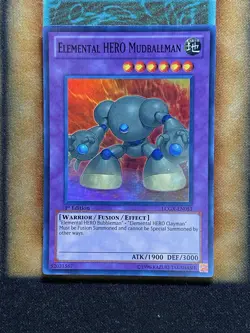 Yugioh Elemental HERO Mudballman LCGX-EN053 Super Rare 1st Ed LP - Image 1