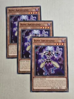 Yu-Gi-Oh 3x Bone Archfiend SDCK-EN003 Common NM Playset - Image 1