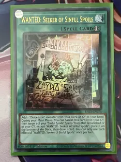 Yugioh Quarter Century Bonanza - WANTED: Seeker of Sinful Spoils Ultra Rare NM - Image 1