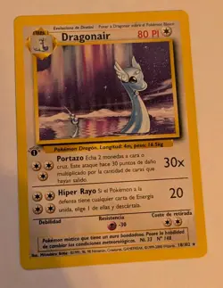 Pokemon Dragonair 33/102 1st Edition Base Set Rare Regular Spanish Card 1999 - Image 1