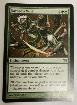 Magic The Gathering MTG NATURE'S WILL Champions of Kamigawa LP - MP - Image 1
