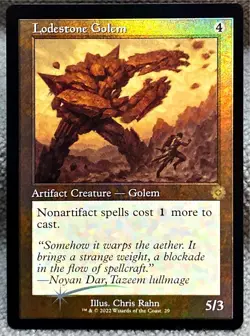 mtg magic FOIL Lodestone Golem de magnetite retro frame artifacts ENGLISH - Image 1