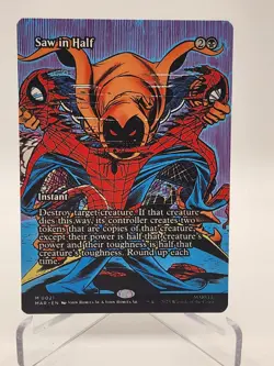 Saw In Half 0021 Borderless Spider Man MTG Magic The Gathering Card NM - Image 1
