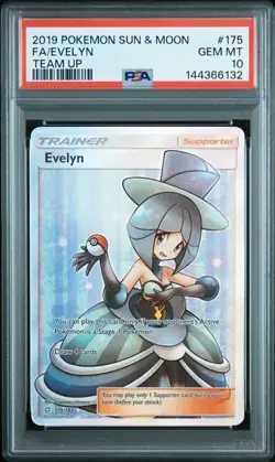 Pokemon Evelyn 175/181 Full Art SM Team Up PSA 10 GEM MINT - Image 1