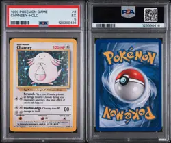 Chansey 3/102 Holo Rare Base Set Pokemon Card TCG WOTC 1999 Pokemon Graded PSA 5 - Image 3